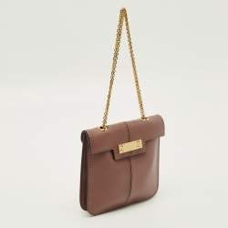 مملوكة مسبقًا حقيبة كلتش فالنتينو جلد وردي قديم بسلسلة