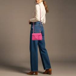 مملوكة مسبقًا Valentino One Stud Mini Pink Leather Flap Top Handle Bag