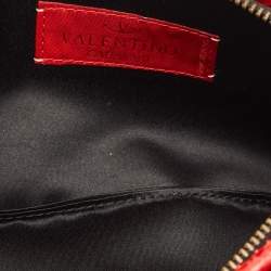 Pre Owned Valentino Bow Red Python Clutch