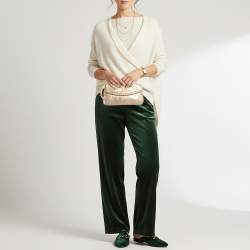 Pre Owned حقيبة كلتش فالنتينو بحلقة جلد ذهبي