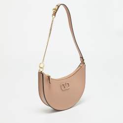 Pre Owned حقيبة فالنتينو شعار V صغيرة جلد بيج