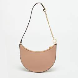 Pre Owned حقيبة فالنتينو شعار V صغيرة جلد بيج