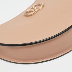 Pre Owned حقيبة فالنتينو شعار V صغيرة جلد بيج