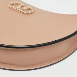 Pre Owned حقيبة فالنتينو شعار V صغيرة جلد بيج