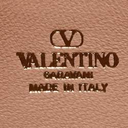 Pre Owned حقيبة فالنتينو شعار V صغيرة جلد بيج