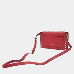 مملوكة مسبقًا Valentino Red Leather crossbody bag
