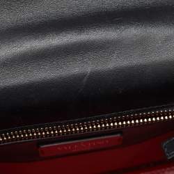 Pre Owned حقيبة كتف فالنتينو في إل تي إن سلسلة رفرف جلدية سوداء