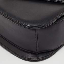 Pre Owned حقيبة كتف فالنتينو في إل تي إن سلسلة رفرف جلدية سوداء