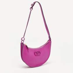 مملوكة مسبقًا Valentino VLogo Mini Pink Leather Hobo