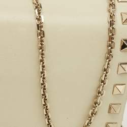 مملوكة مسبقًا Valentino Rockstud Mini Off White Leather Flap Chain Crossbody Bag