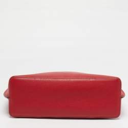 Pre Owned Valentino VLogo Fillme Red/Burgundy Leather Tote