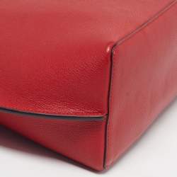 Pre Owned Valentino VLogo Fillme Red/Burgundy Leather Tote