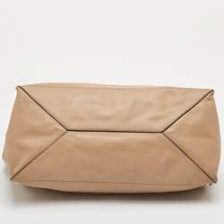 Pre Owned Valentino Rockstud Beige Leather Tote