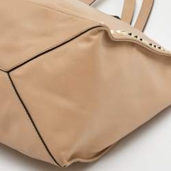 Pre Owned Valentino Rockstud Beige Leather Tote
