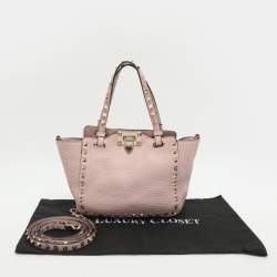 Pre Owned حقيبة يد فالنتينو ترابيزي روكستد صغيرة جلدية