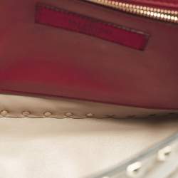 Pre Owned Valentino Rockstud Spike Large Poudre Pink Quilted Leather Top Handle Bag