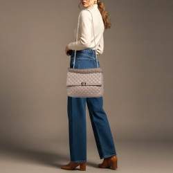 Pre Owned Valentino Rockstud Spike Large Poudre Pink Quilted Leather Top Handle Bag