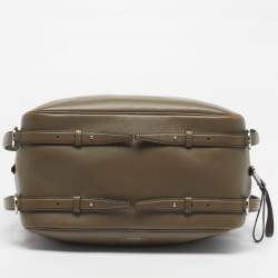 Pre Owned حقيبة فالنتينو دفل جلد زيتية اللون