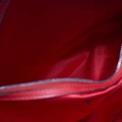 Pre Owned Valentino Red Leather Sequins and Crystals Zip Shopper Tote