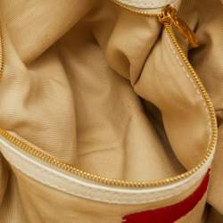 Pre Owned حقيبة فالنتينو كاتش جلد كريم ساتشل في لوجو