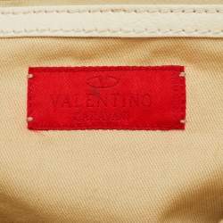 Pre Owned حقيبة فالنتينو كاتش جلد كريم ساتشل في لوجو