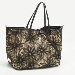 Pre Owned Valentino Black Mesh Nylon Shopper Tote