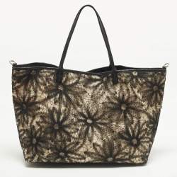 Pre Owned Valentino Black Mesh Nylon Shopper Tote