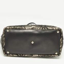 Pre Owned Valentino Black Mesh Nylon Shopper Tote