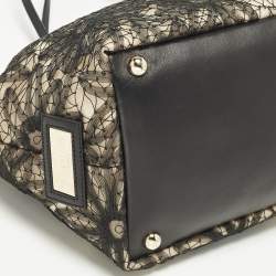 Pre Owned Valentino Black Mesh Nylon Shopper Tote