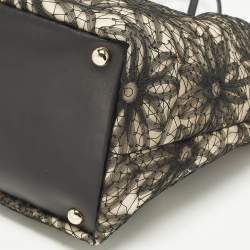 Pre Owned Valentino Black Mesh Nylon Shopper Tote