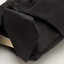 Pre Owned Valentino Bow Satin Crystals Embellished Frame Baguette Bag