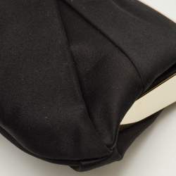 Pre Owned Valentino Bow Satin Crystals Embellished Frame Baguette Bag