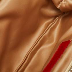 Pre Owned Valentino Bow Satin Crystals Embellished Frame Baguette Bag