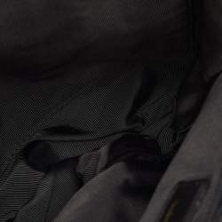 Pre Owned Valentino Garavani Sport Rope Handle Black Canvas Logo Embroidered Tote