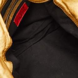 مملوكة مسبقًا Valentino Nuage Bow Metallic Gold Leather Oversized Hobo
