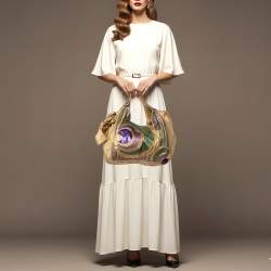 مملوكة مسبقًا Valentino Nuage Bow Metallic Gold Leather Oversized Hobo
