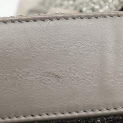 Pre Owned Valentino Roman Stud Silver Crochet Shoulder Bag