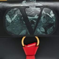 مملوكة مسبقًا Valentino x Undercover VRing Black Leather Top Handle Bag