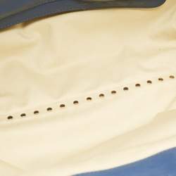 Pre Owned Valentino Rockstud Trapeze Medium Navy Blue Leather Tote