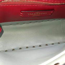 Pre Owned Valentino Blue Leather Rockstud Spike Chain Bag