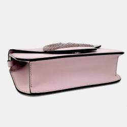 Pre Owned حقيبة كتف فالنتينو روكو شعار V جلد بنفسجي صغيرة