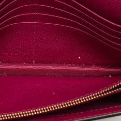 Pre Owned Valentino VLogo Fuchsia Leather Wallet On Chain