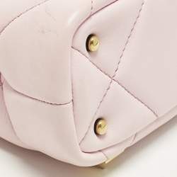 Pre Owned Valentino Roman Stud Light Pink Quilted Leather Tote