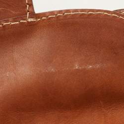 مملوكة مسبقًا Valentino Escape V logo Beige/Brown Canvas and Leather Flap Hobo