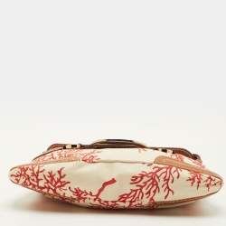 مملوكة مسبقًا Valentino Escape V logo Beige/Brown Canvas and Leather Flap Hobo