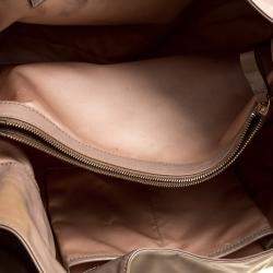 Pre Owned Valentino Beige Patent Leather Bow Hobo