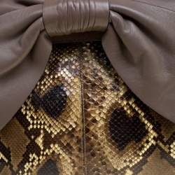 Pre Owned Valentino Beige Exotic Skin and Leather Aphrodite Bow Bag