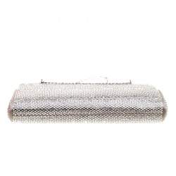 Valentino Grey Satin and Crystal Embellishment Evening Clutch
