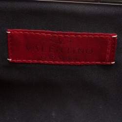 Valentino Grey Satin and Crystal Embellishment Evening Clutch