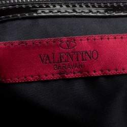 Pre Owned Valentino Tri Color Fabric Crystal Embellished and Feather Tote